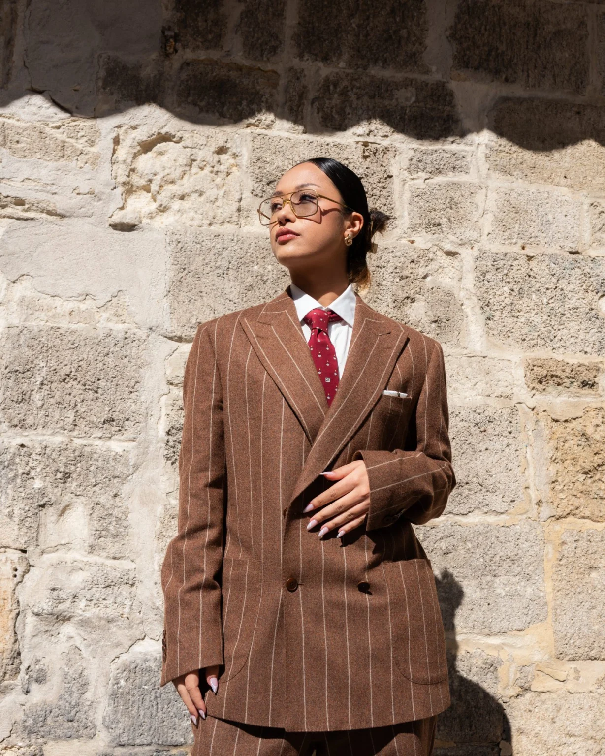 Tailleur rayé pour elle