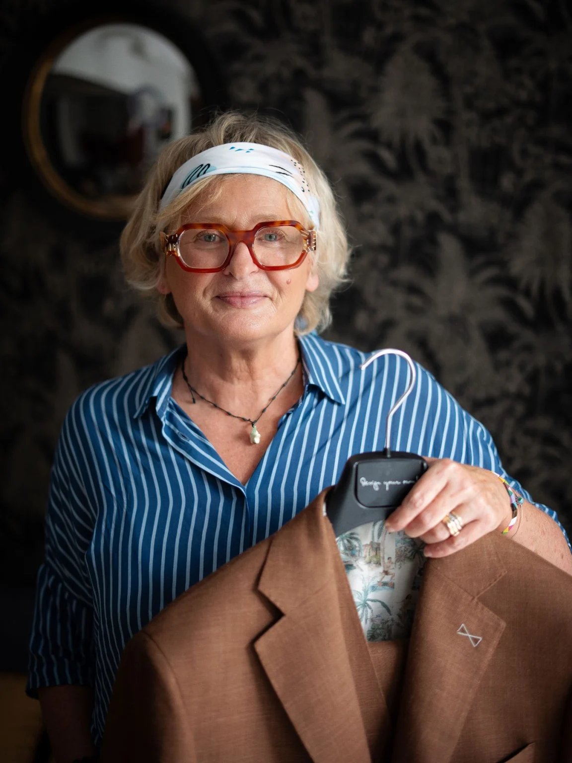 Nathalie Nicolas-Vignaud, veste de lin sur le cintre